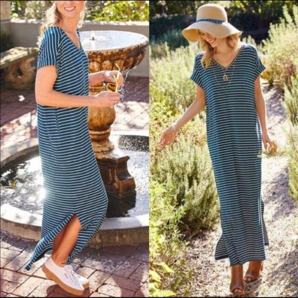 Matilda Jane set sail maxi dress stripe v neck